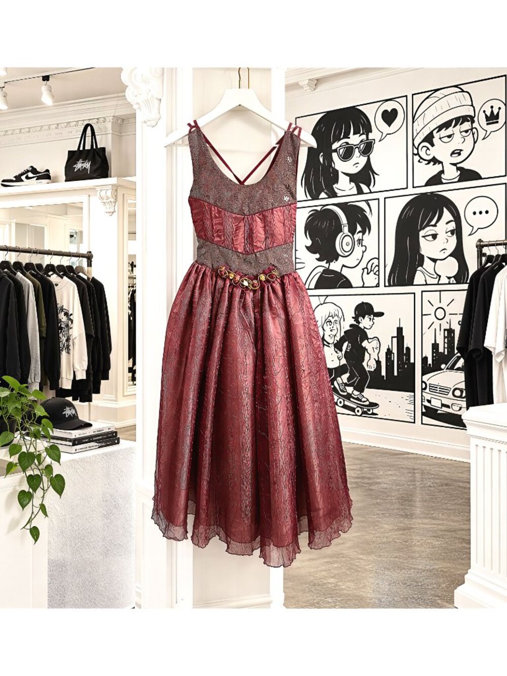 Chiquititas Girls Size 12 Burgundy Gold Brocade Formal Dress Corset Back